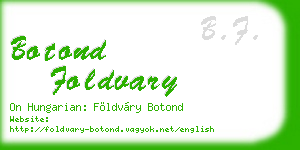 botond foldvary business card
